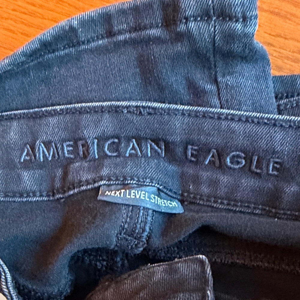American Eagle Outfitters Black High Rise Skinny Kick Jeans - Picture 5 of 7